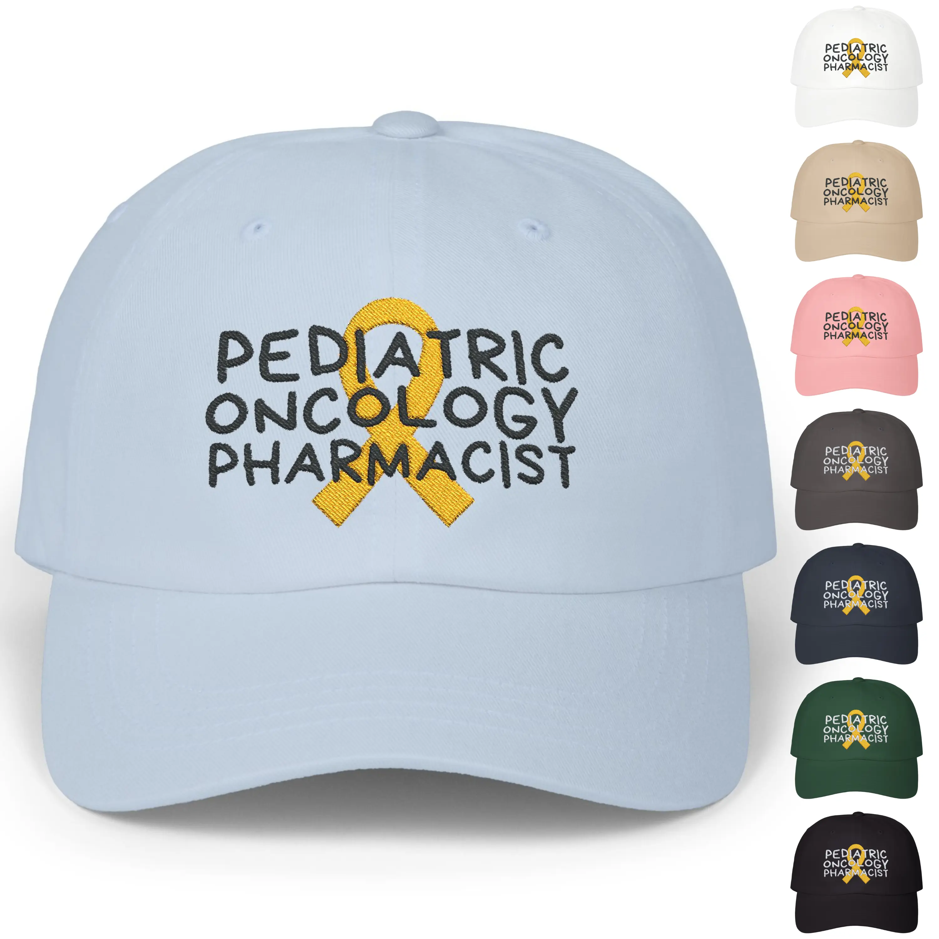 Embroidered Pediatric Oncology Pharmacist Dad Hat, Childhood Cancer Ribbon Pharmacy Hat, Doctor of Pharmacy Graduation Gift, Pharmacist Gift
