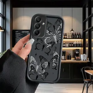 A phone case with a butterfly pattern, TPU shockproof full protection case, suitable for Samsung S21/22/23/24/25/NOTE20 PLUS ULTRA FE A13/14/15/16/17/33/34/35/36/52/53/54, an ideal gift for friends and family, T204