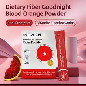 Prebiotic Vitamins Blood Orange Drink Mix with Beetroot ,Inulin, Passion Fruit, and Date Seeds for Nighttime Sleep and Digestive Health,  | Non-GMO | Vegan | Pouch of 10 Packets - Blood Orange