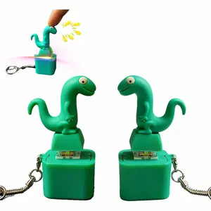 Lizard Keychain Sound Fidget Toys,Rechargeable Lizard Anxiety Relief Keychain Button Toy with Colorful Light & Sound, Fun Portable Anxiety Relief Toy, Adults Keyboard Clicker(1PCS)