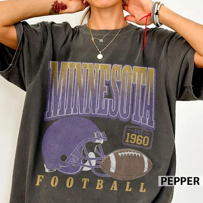 Comfort Colors Minnesota Football Vintage 90s T-Shirt, Retro Vikings Mascot Tee, Game Day Fan Gift