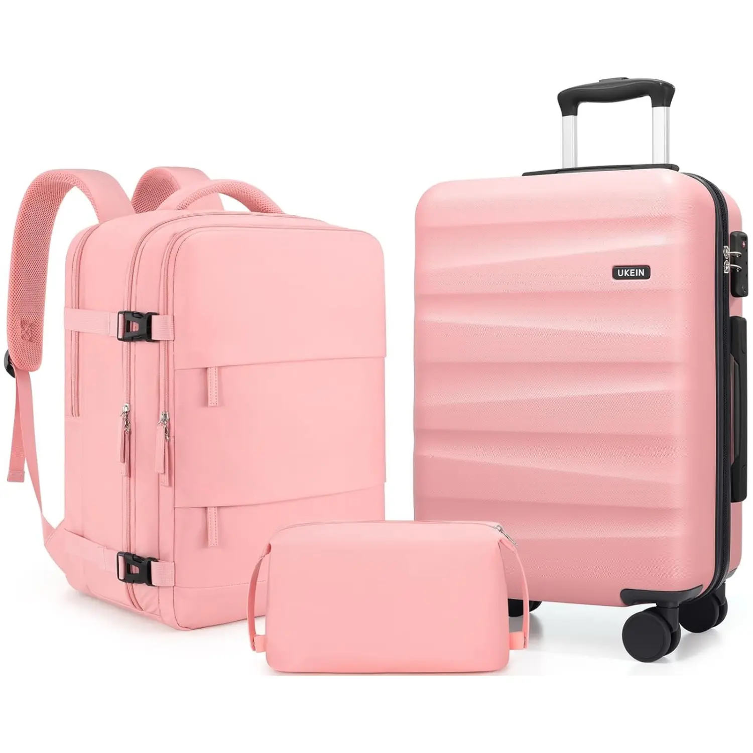 UKEIN Luggage Set - Lightweight Business Trip Carry On Luggage with Matching Backpack, Scratchproof, 360° Smooth Roll Spinner Wheels, TSA Lock, YKK Zipper, Airline Approved, Organization for Extras