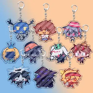 Cute Pixelated Anime Character Acrylic Keychain | 8-Bit Retro Mini Figure Charm | Pixel Witch & Burger Boy Keyring | Trendy Holiday Gift for Gamers