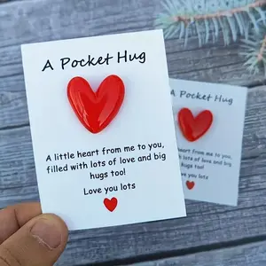 Heart Shaped Poem Card, Custom Message Card, 1 Count/10pcs Cute Slogan Design Greeting Card, Lovely Heart Decor Encouraging Greeting Card, Office Stationery & Supplies