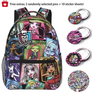 Monster high backpack Monster high doll Laptop Backpack Monster high dolls Full Print School Bookbag Shoulder Bag | Multipurpose Travel Daypack perfect for Back to School, party and holiday gifts
