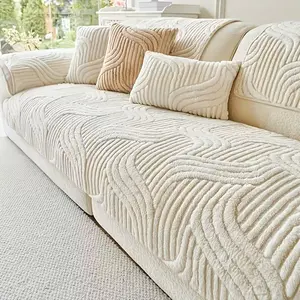 Luxury Modern Anti-Slip Plush Sofa Cushion Cover, Pet Protection, Breathable, Fashion Couch Protector, Fashion Home Decor, Suitable for Living Room, Bedroom, Office