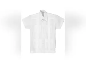 Youth Boys Cotton Blend Guayabera Shirt Short Sleeve 12-18