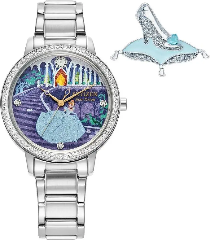 Citizen Cinderella Blue Dial Ladies Watch and Pin Gift Set FE7041-51W