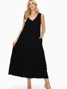 Long Tiered Gauze Dress