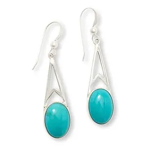 Mine Finds by Jay King Baja Turquoise Sterling Silver Teardrop Earrings