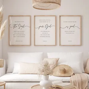 The Lord Your God Is Good Poster Set of 3, Bible Verse Wall Decor, Christian Scripture Print Collection, Neutral Faith Home Aesthetic, Inspirational Religious Posters