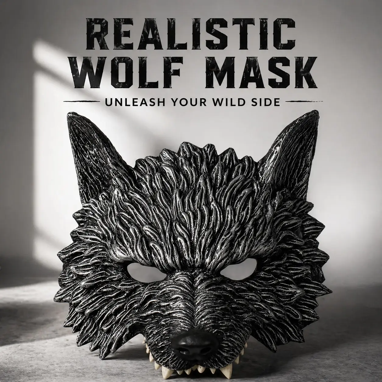 Scary Werewolf Mask, Realistic 3D Wolf Mask for Halloween, Horror Cosplay Mask for Adults, Animal Head Mask