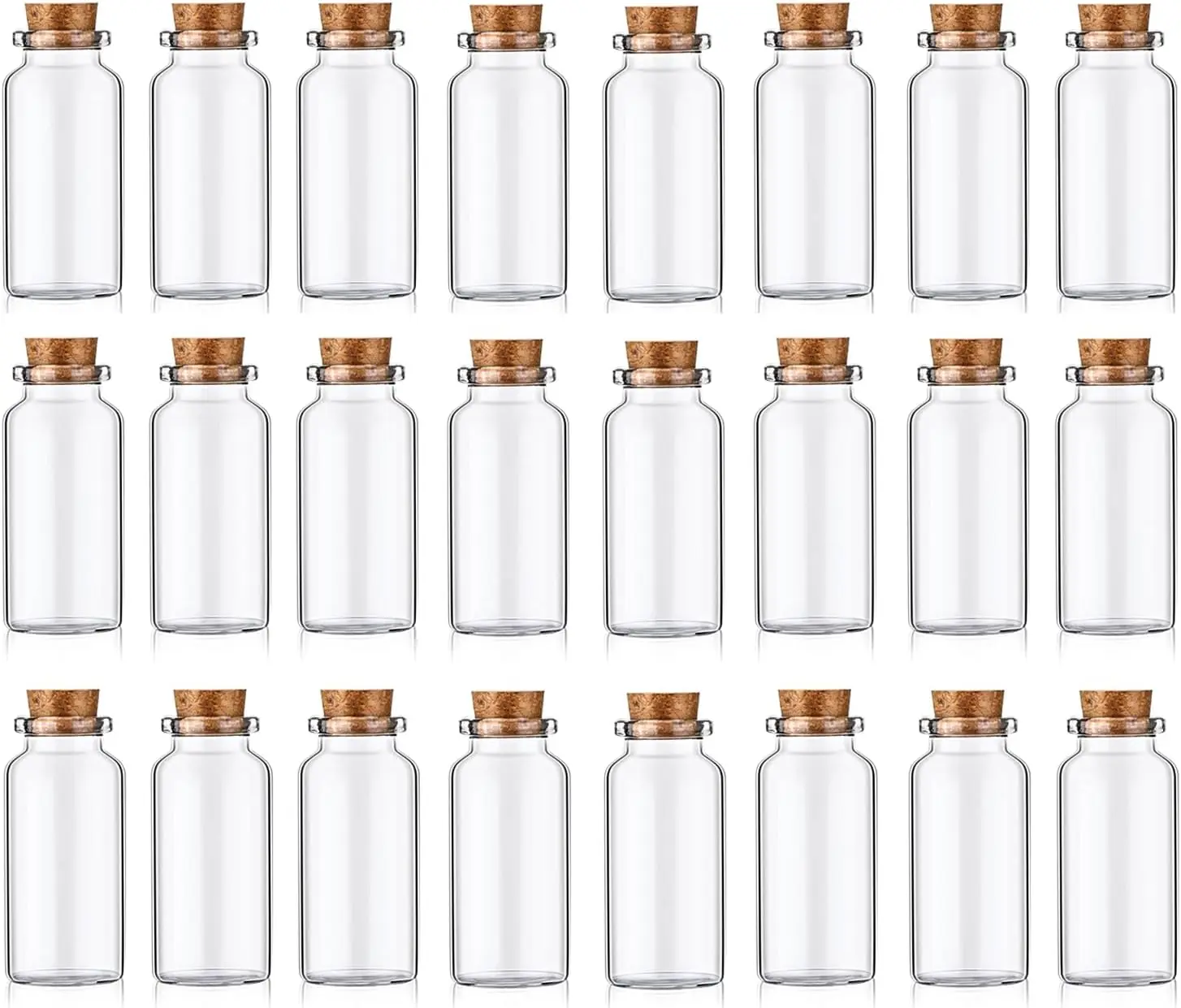 24PCS 10ml Glass Bottles Mini Vials with Cork Stoppers for DIY Decoration and Wedding Party Favors