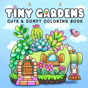 1pc TINY GARDENS coloring book For Adults And Kids,Simple And Big Designs For Relaxat colouring books,Toys suitable for boys and girls, zero foundation drawing to relieve stress coloring book，Christmas gift，Halloween Gift，Back to school gifts