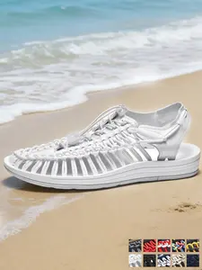 Men's Rope Sandals Cord Woven Athletic Adventure Sandals – Lightweight Breathable Non-Slip Cushioned Wide Width Soft Flexible Retro Stylish Summer Beach Hiking Walking Casual Gym Travel Shoes for Men Big Size 11 12 13 14