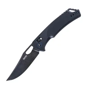 SRM 9201-GB Ambi Lock Knife Black D2 blade, Black G10 handle, On Bearings EDC