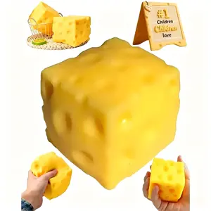 2026New Style Large Squishy Cheese Block – Yellow Sensory Fidget Toy, Soft TPR Squeeze Toy for Stress and Anxiety Relief, Bouncy Play-Dough Feel, Ideal for ADHD/Autism, Focus and Calming, Great Gift for Kids and Adults #sensorytoy