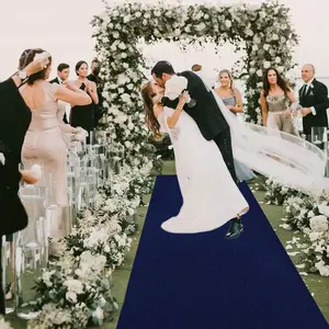 Navy Blue Carpet Runner for Party 4x15 FT Velvet Wedding Aisle Runner Outdoor Navy Aisle Floor Runner Prom Church Runners Rustic Runway Carpet for Hallway Stage Wedding Aisle Decorations