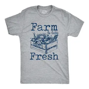 Mens Farm to Table Fresh T Shirt Cute Vegetables Farmers Market Tee Mens Funny T Shirts Cool Vintage Fashion T-Shirt Gift Classic Menswear Environmental Apparel for Men Funny Food Short Sleeve Novelty Tees for Light Grey