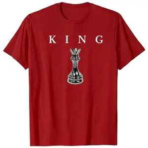 Red "King" Crown Graphic Print Casual T-Shirt Shirt Menswear