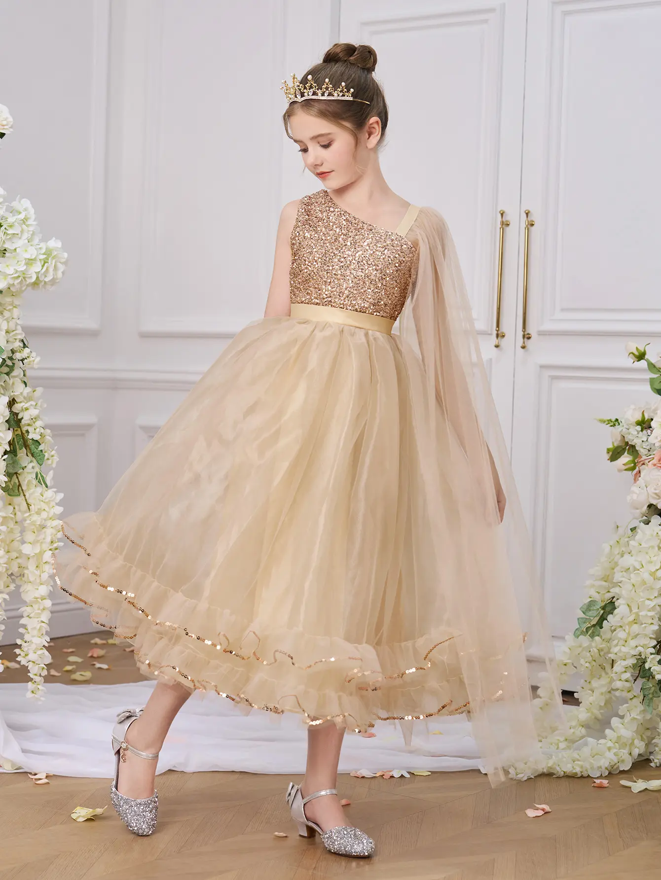 looking for dresses for tween girls formal Tea Length Confirmation Dress for Teen Girls Preorder 9-10 / Ivory