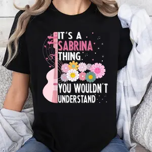 100% Cotton Its A Sabrina Thing You Wouldnt Understand Guitar Flowers Music Lover T-Shirt Women Casual Fashion Top