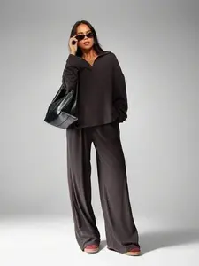 MISSGUIDED Soft Touch Co-Ord With V-Neck Top