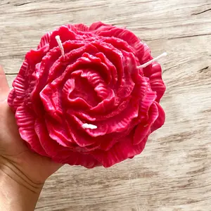Giant Red Rose Candle | Huge Aromatic Rose  | Large Red Roses Scented Candle