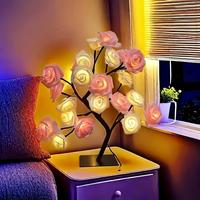 White and Pink Rose Tree Lamp