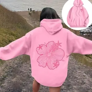 Adult & Youth Pink Palm Puff Girls’ Hoodie – “Meet Me At The Pink Puff” Edition, Cute Beach Graphic Pullover, Cozy Summer Vibes Apparel, Unisex Streetwear Fashion Top