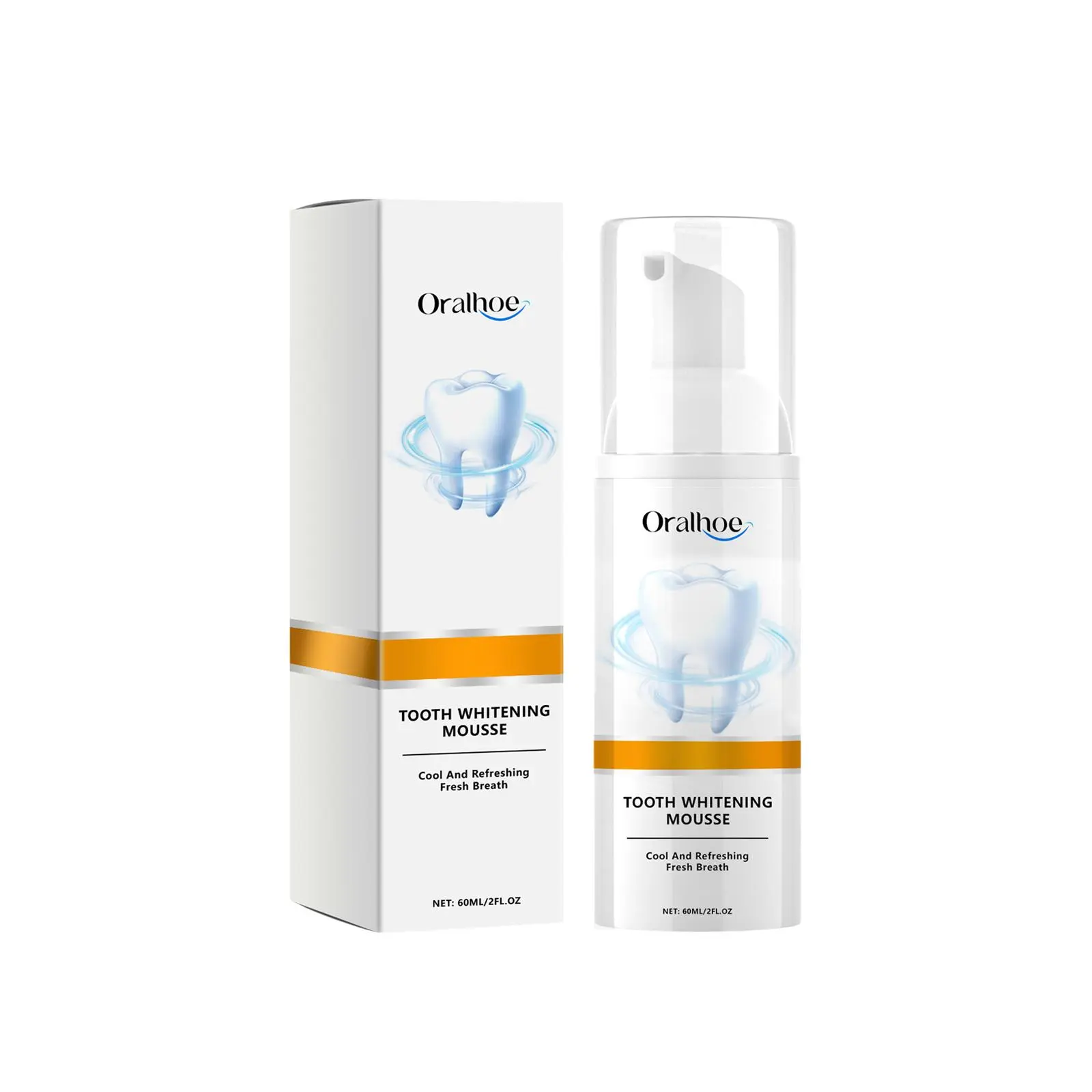 Oralhoe Teeth Whitening Mousse, Cleansing Tooth Stains Whitening Teeth Care Gums Fresh Oral Care