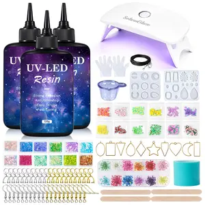 126pcs Resin Kit with Light | Crystal Clear 360g Resin with Lamp for Jewelry Making, Keychain, Earring Crafting, Craft Decor - SOLARAGLAZE