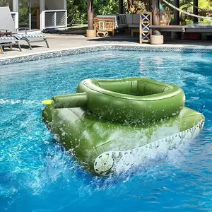 Inflatable Tank Pool Float with Water Gun, Thickened PVC Material, Durable and Tear-Resistant, Fun Water Battle Toy, Essential for Summer Pool Parties