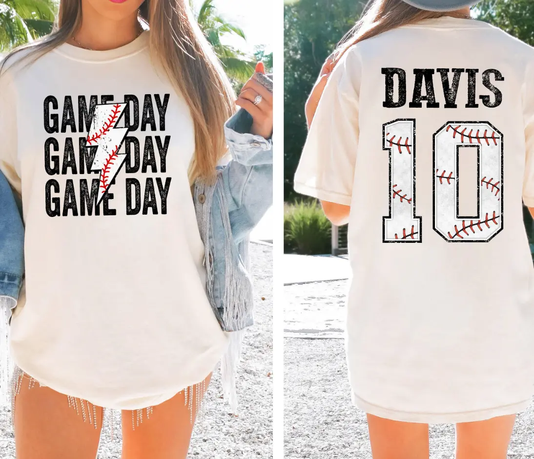Game Day Baseball T-Shirt, Custom Baseball Shirt, Personalized, Baseball Gift Tee, Baseball Fan Shirt