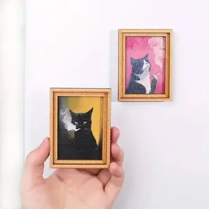 🚬【Weird Gift Idea】Miniature Cat Art Refrigerator Magnet ｜ Quirky Cat Lover Present ｜ Funny Aesthetic Decor