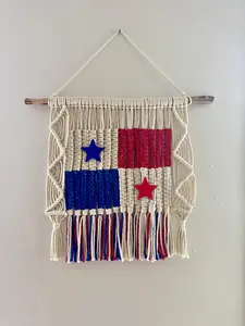 Panama Flag Macrame Wall Hanging