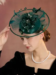 Elegant Floral Hat Tea Party Headpiece, Mesh Women's Hair Accessory, Stylish Flower Decoration, Perfect for Parties and Special Occasions