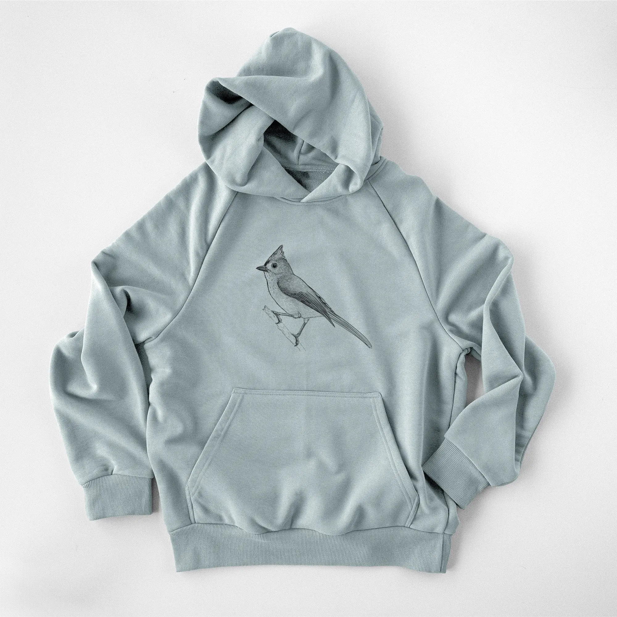 Tufted Titmouse - Baeolophus bicolor - UltraLuxe Heavyweight French Terry Hoodie