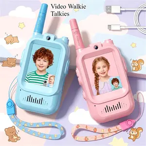 WTA02 Trending 2-Pack Kids Video Walkie Talkies — Rechargeable HD Camera + Voice Changer, Long Range Toddler Toys (Ages 3–8) for Boys & Girls | Kid-Safe Outdoor Play, Camping, Travel, Hiking, Backyard & Family Adventures&Party Favo