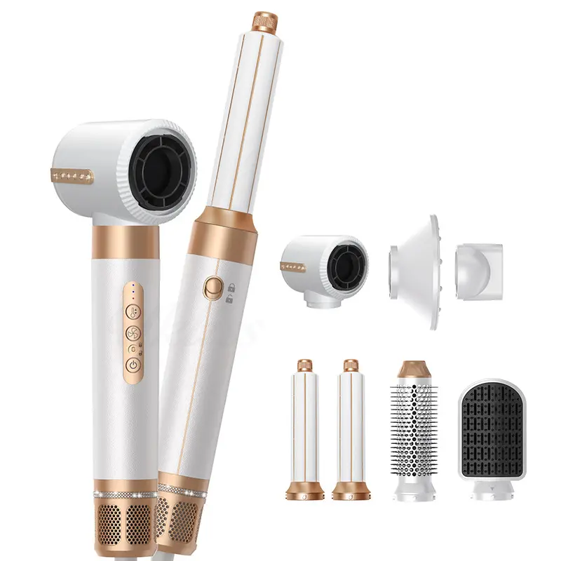 7-in-1 Hot Air Styler Set, Multifunctional Hair Appliance Kit with Blow Dryer, Curling Wand, Volumizing Brush for Drying, Curling Hair Styling Needs thermal brush blow dryer diffuser curly hair hair dryer diffuser hair dryer hair diffuser hair dryer Curle