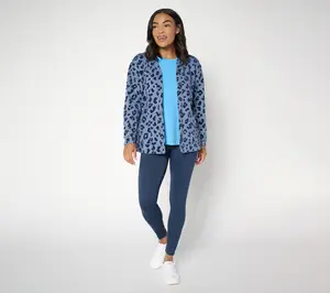 Cuddl Duds Petite Comfortwear Cardigan Lounge Set