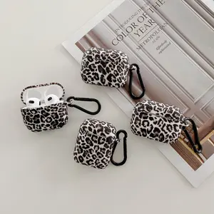 Includes shipping cost. Silicone soft earphone case, trendy leopard print, 4th generation earphone cover compatible with Pro 2/1/2, Pro, 3rd generation, and 4th generation models.