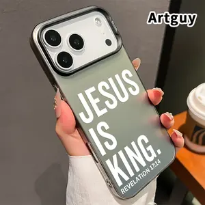 Jesus is King Pattern Phone Case for iPhone 17 Pro Max 16 Plus 15 14 13 12 11 Air E Shockproof Anti-Scratch Durable PC Back Protective Cover