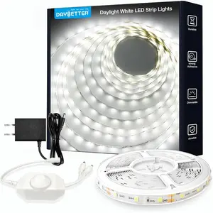 White LED Strip Light, 20 ft Dimmable Bright Rope Lighting, 6500K 24V Strips, 360 LEDs 2835 Tape Lights For Bedroom,Kitchen,Mirror For Home Decoration(1 Roll)