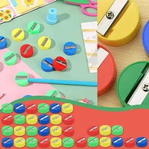 200 Pcs Pencil Sharpeners, Mini Round Manual Sharpener Pocket Pencil Sharpener, Adult Office Supplies Gift Bag, Multiple Colors