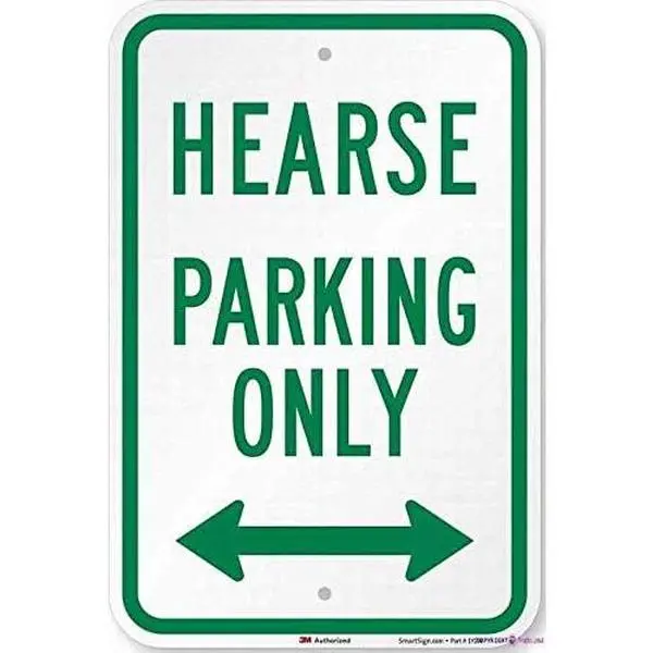 New Street Sign Warning Plaque Wall Decor Hearse Parking Only With Bidirectional Arrow Sign Warning Office Sign Outdoor & Indoor Safety Aluminum Sign 8 X 12 Inch
