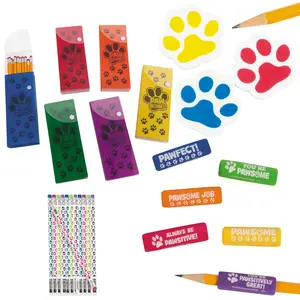 Paw Print Pencil Box Kit for 12