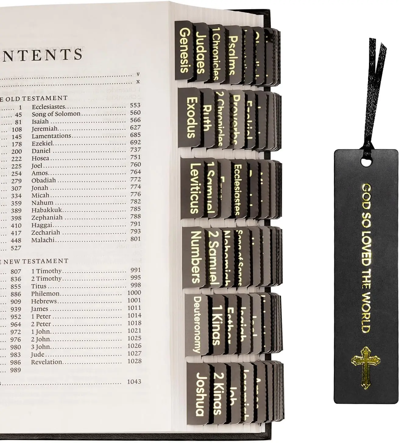 Bible Tabs for Women and Men, Retro Theme, 75 Large Print Bible Tabs & 1 Bookmark, Laminated Bible Book Tabs for Study Bible, Easy Navigation, Easy-to-Read Sans Serif Type