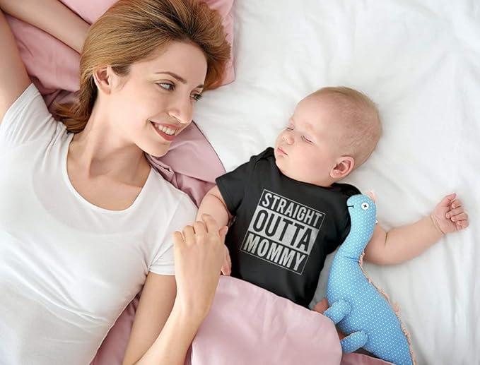 Tstars Straight Outta Mama Bodysuit - Funny Baby Clothes Outfit for Newborn Girl or Boy Gift for New Parents America Humor Versatile
