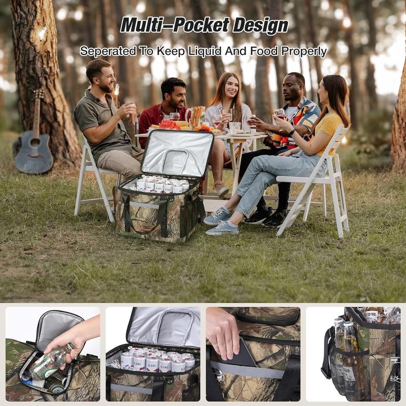 WARMOUNTS Insulated Cooler Bag 75/48/36 Cans, Soft Sided Portable Lunch Bag Coolers w/Zippered Top, Leak Proof PVC Interlayer, 5-Layer Insulation Large Ice Chest Bag for Travel, Camping, Beach, Picnic